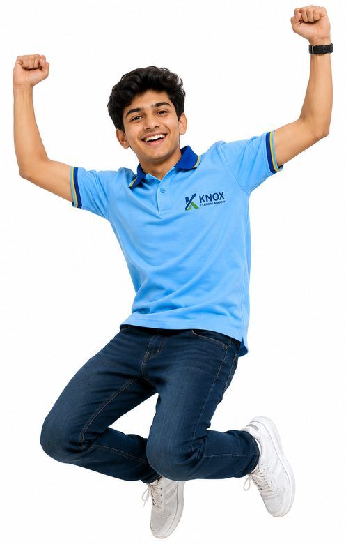 Knox student celebrating a result