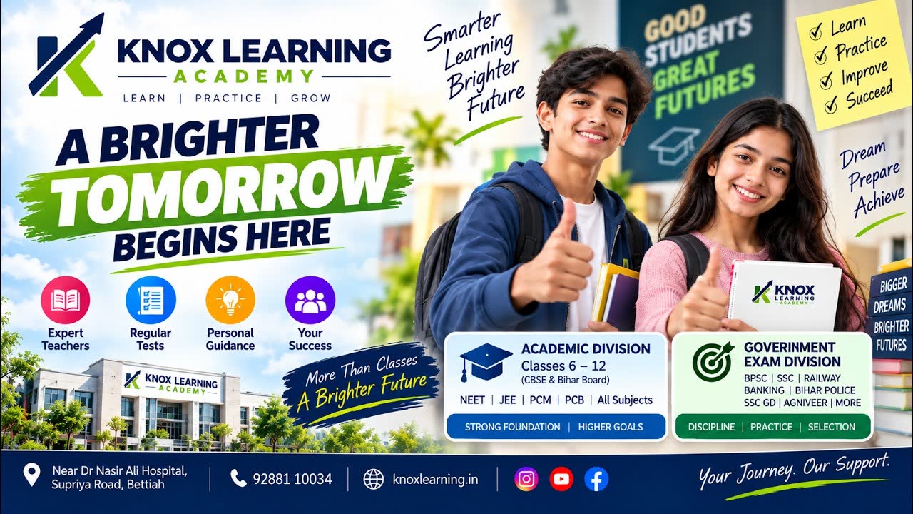 Knox Learning Academy poster: A Brighter Tomorrow Begins Here